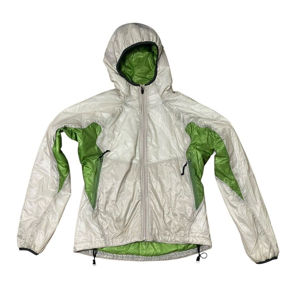 REI‎ Packable Insulated Jacket Silver Green Lightweight Womens XS Hooded